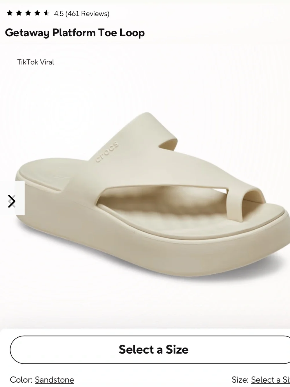 CROCS Women's Getaway Toe Loop Summer Sandals